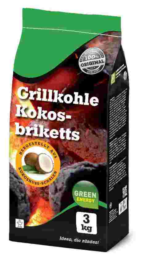 Grillkohle Kokosbrikett 3 kg